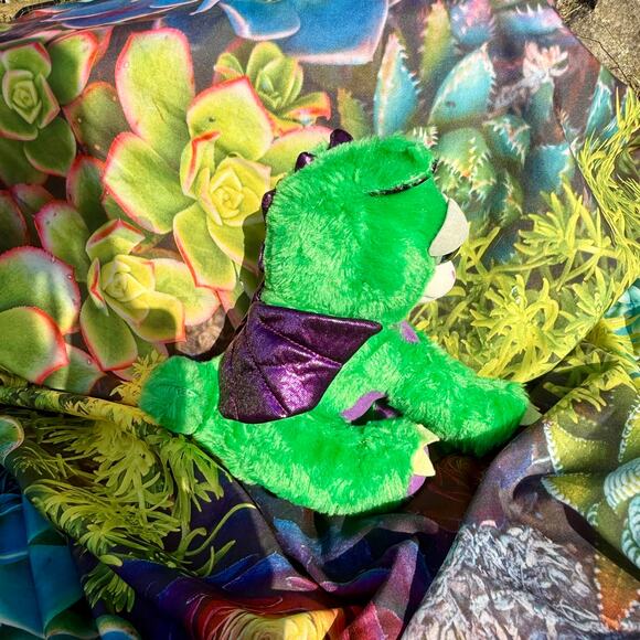 EUC Feisty Pets Fabio Flamefart Black & Green Dragon Plush Toy 2017 - Picture 5 of 7